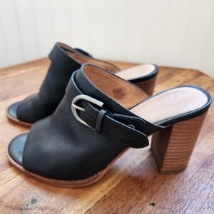 MADEWELL True Black Riley Leather Convertible Slingback Mule Heels 6